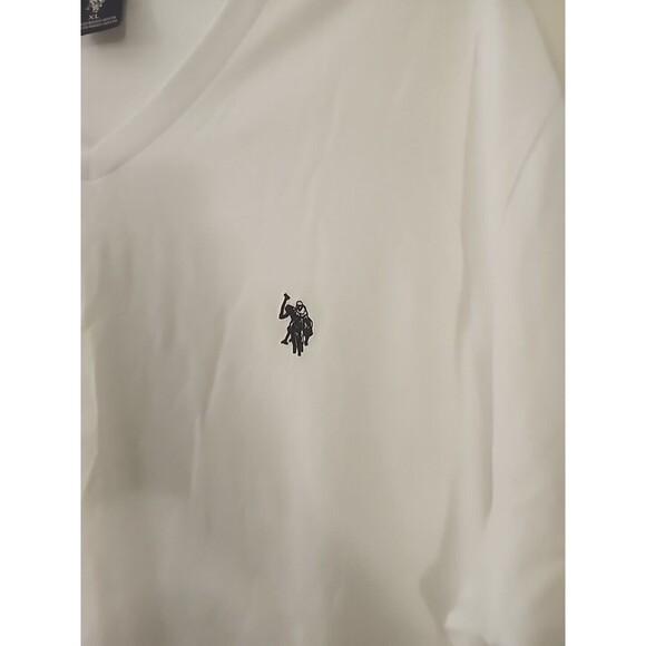 Men's U.S Polo Assn.  White Logo V-Neck Short Sleeve T-Shirt Size 3x Large - Picture 3 of 10